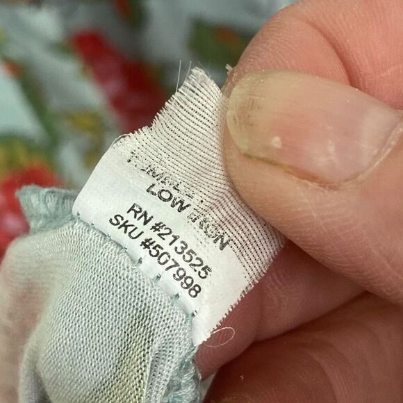 World Market S/M Floral MIDI Dress Green Pink Red Rose Boho Cottagecore Sundress - Picture 4 of 5